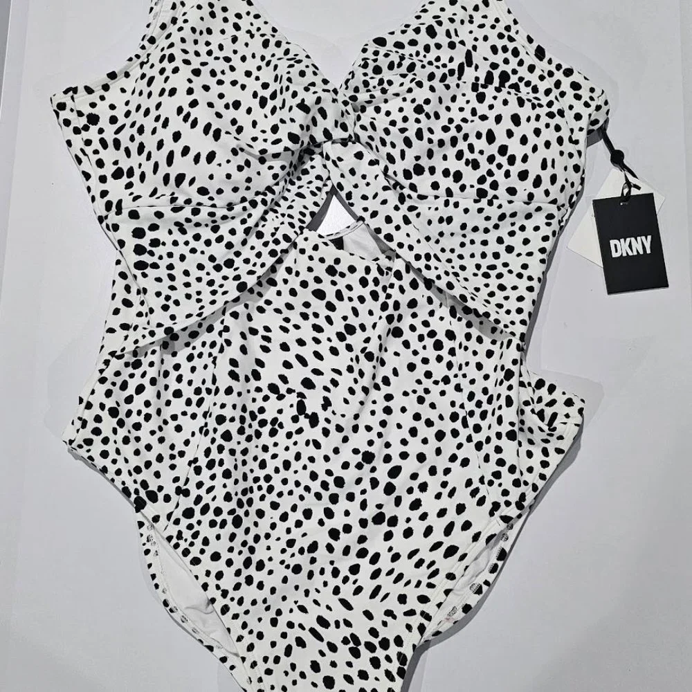 DKNY Cutout Twist One-Piece Swimsuit